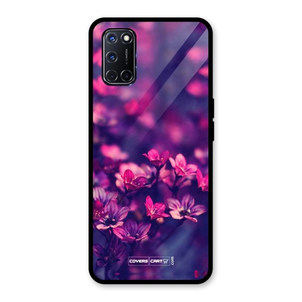 Violet Floral Glass Back Case for Oppo A52