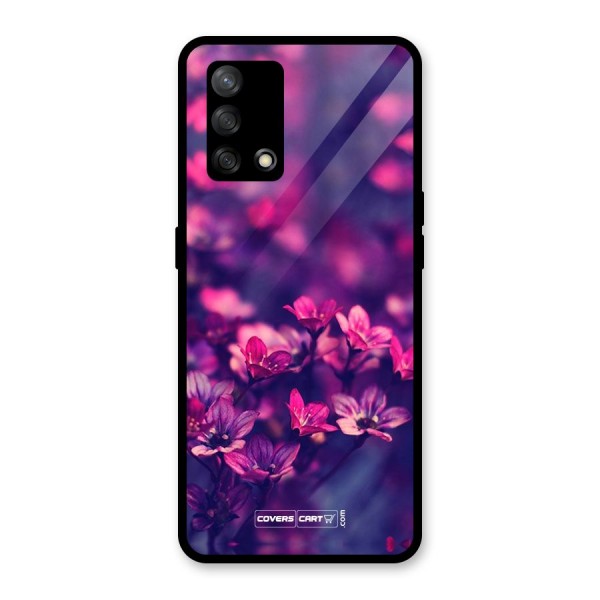 Violet Floral Glass Back Case for Oppo F19s