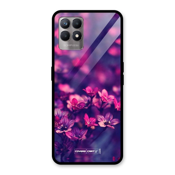 Violet Floral Glass Back Case for Realme 8i