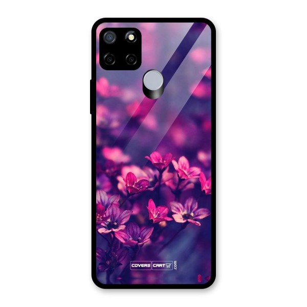 Violet Floral Glass Back Case for Realme C12