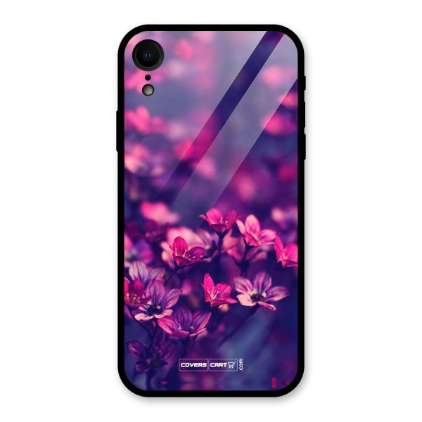 Violet Floral Glass Back Case for XR