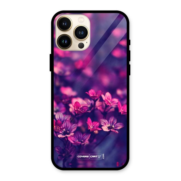 Violet Floral Glass Back Case for iPhone 13 Pro Max