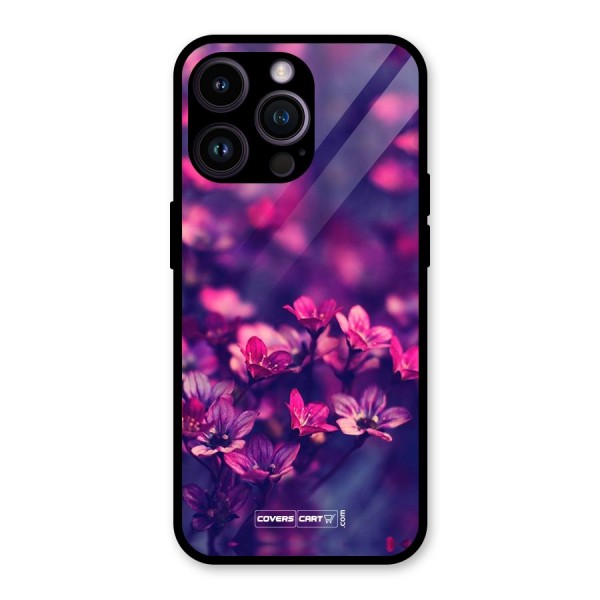 Violet Floral Glass Back Case for iPhone 14 Pro Max