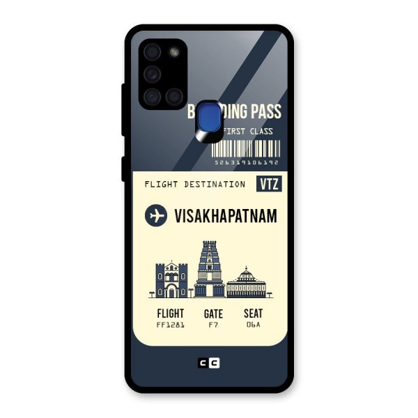 Vishakapatnam Boarding Pass Glass Back Case for Galaxy A21s