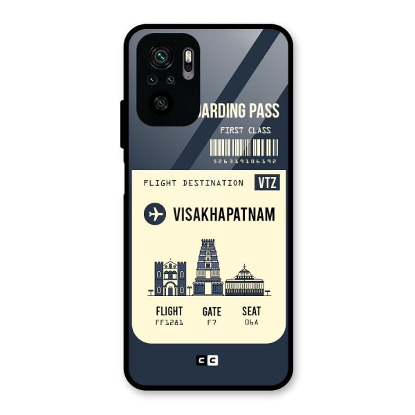 Vishakapatnam Boarding Pass Glass Back Case for Redmi Note 10S