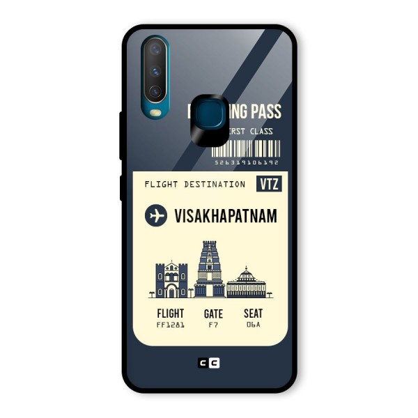 Vishakapatnam Boarding Pass Glass Back Case for Vivo Y12