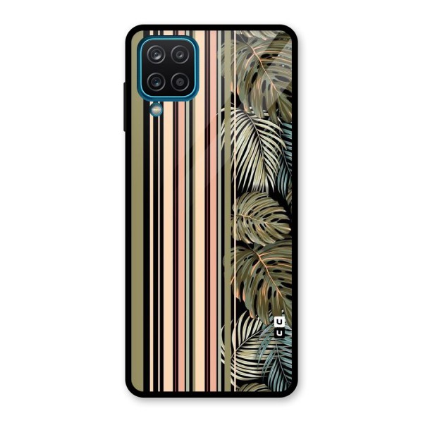 Visual Art Leafs Glass Back Case for Galaxy A12