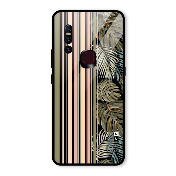 Visual Art Leafs Glass Back Case for Vivo V15