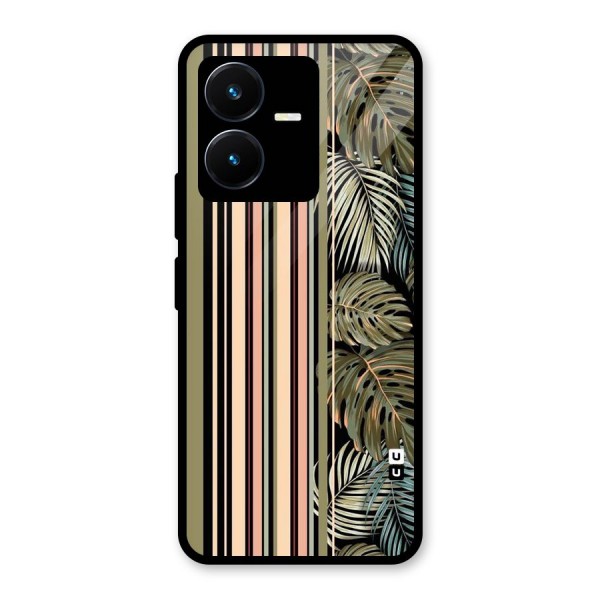 Visual Art Leafs Glass Back Case for Vivo Y22