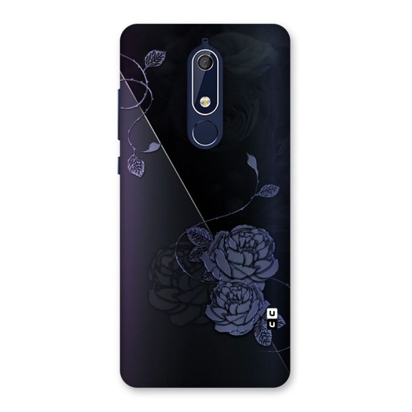 Voilet Floral Design Back Case for Nokia 5.1