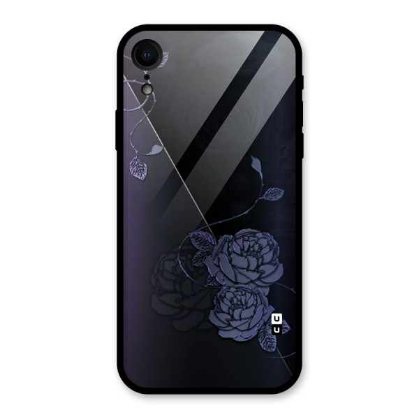 Voilet Floral Design Glass Back Case for XR