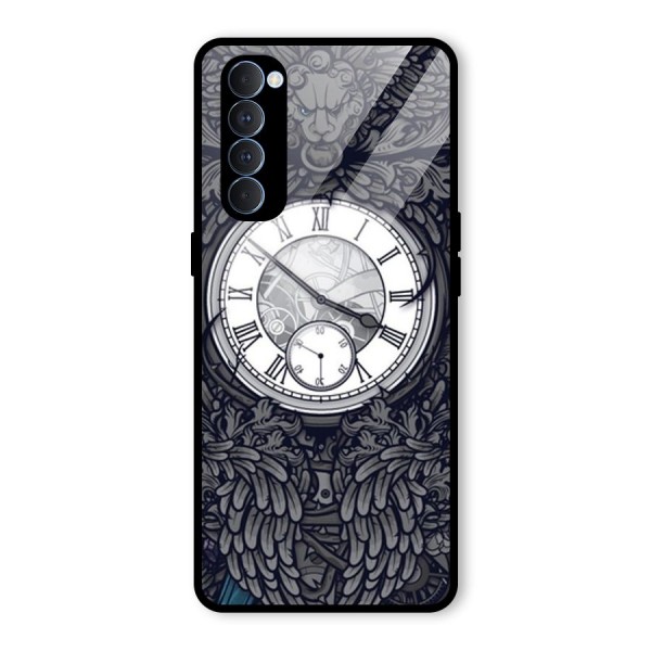 Wall Clock Glass Back Case for Oppo Reno4 Pro