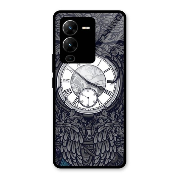 Wall Clock Glass Back Case for Vivo V25 Pro