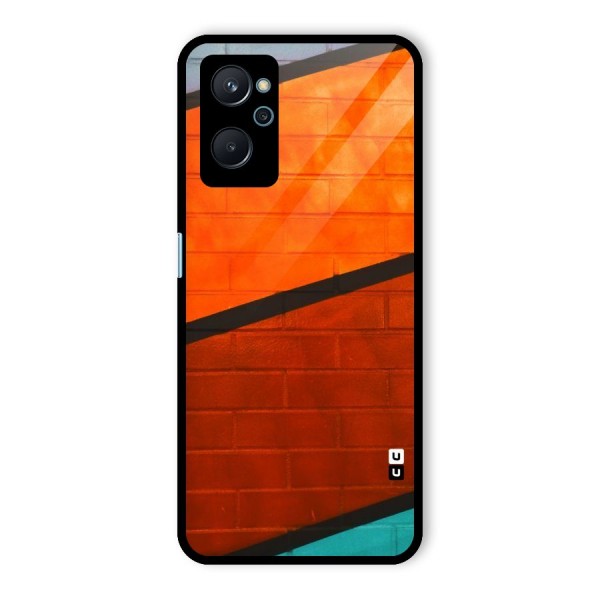 Wall Diagonal Stripes Glass Back Case for Realme 9i