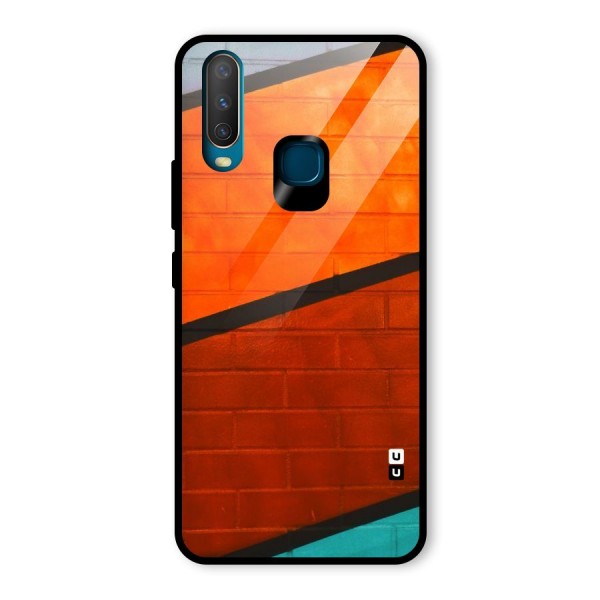 Wall Diagonal Stripes Glass Back Case for Vivo Y12