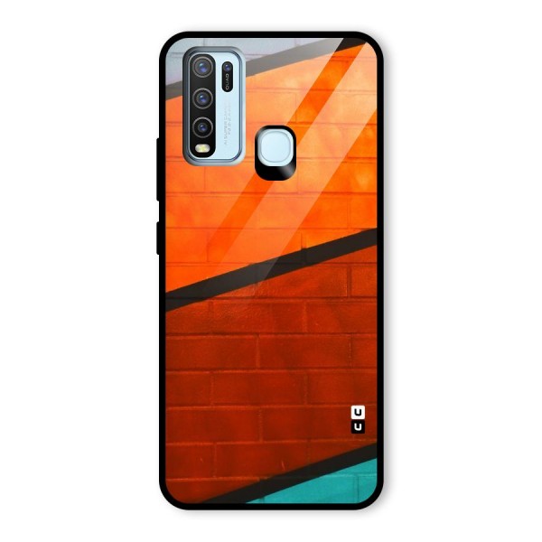 Wall Diagonal Stripes Glass Back Case for Vivo Y30