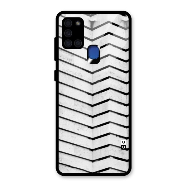 Wall Zig Zag Glass Back Case for Galaxy A21s