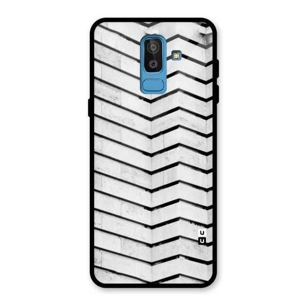 Wall Zig Zag Glass Back Case for Galaxy J8