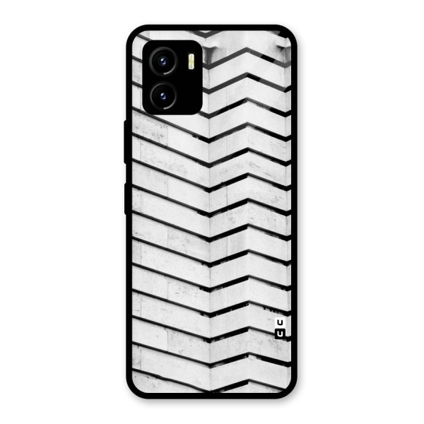 Wall Zig Zag Glass Back Case for Vivo Y15s