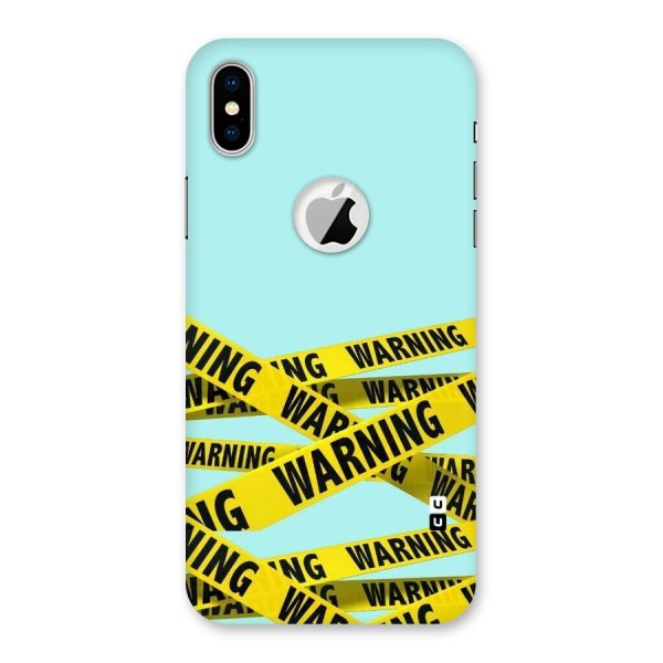 Warning Design Back Case for iPhone XS Logo Cut