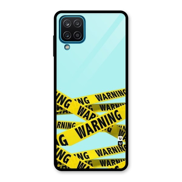 Warning Design Glass Back Case for Galaxy A12