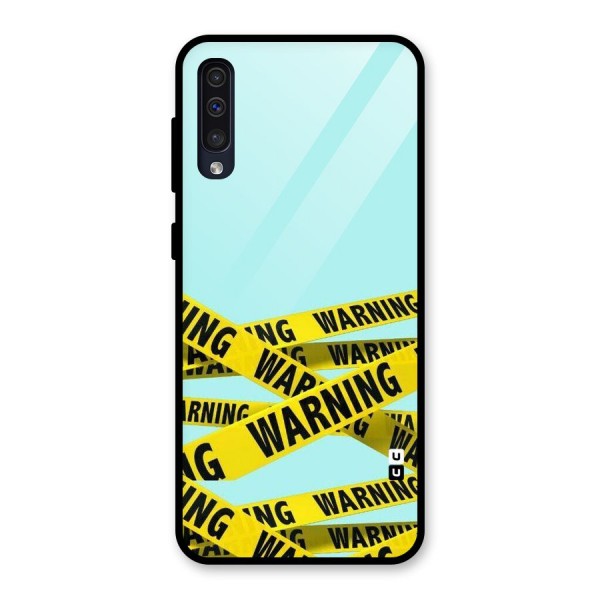 Warning Design Glass Back Case for Galaxy A50s