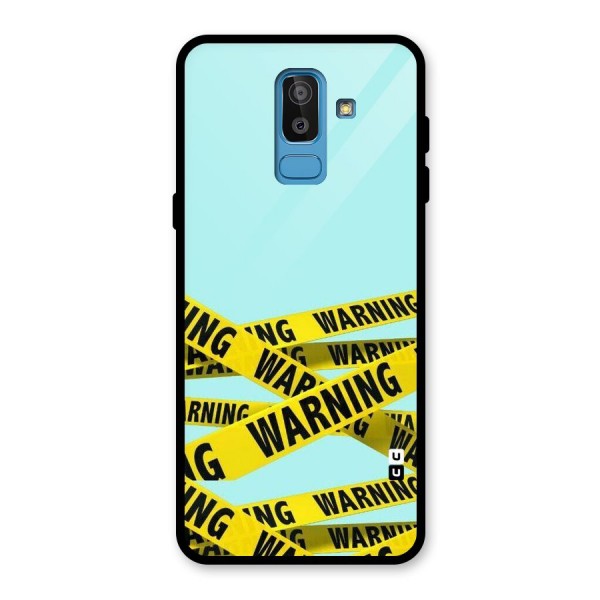 Warning Design Glass Back Case for Galaxy J8