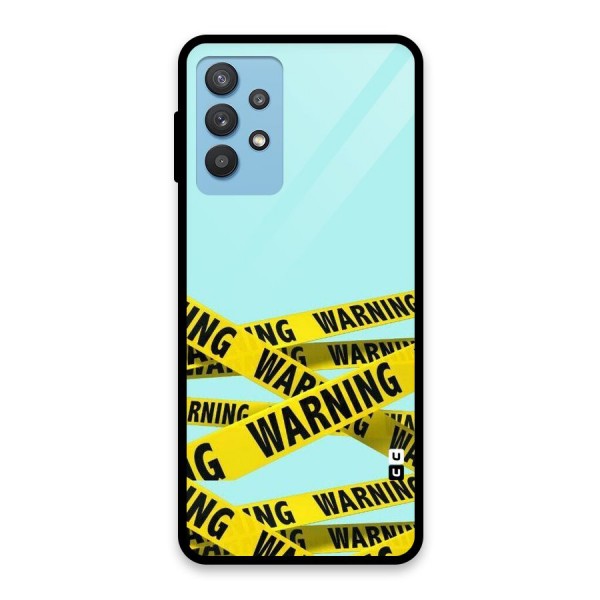 Warning Design Glass Back Case for Galaxy M32 5G