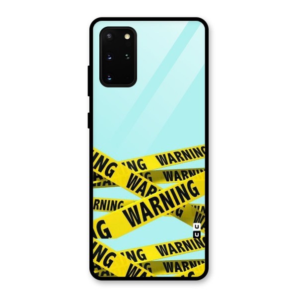 Warning Design Glass Back Case for Galaxy S20 Plus