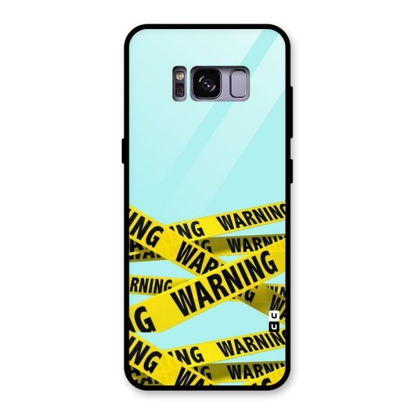 Warning Design Glass Back Case for Galaxy S8