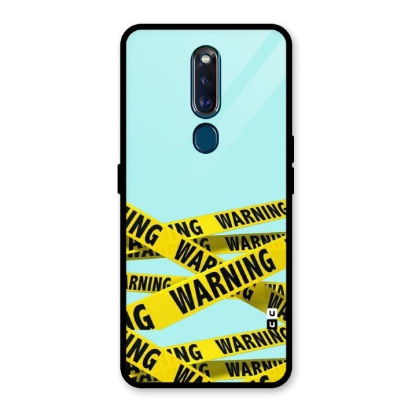 Warning Design Glass Back Case for Oppo F11 Pro