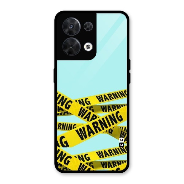 Warning Design Glass Back Case for Oppo Reno8 5G