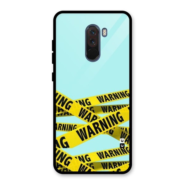 Warning Design Glass Back Case for Poco F1