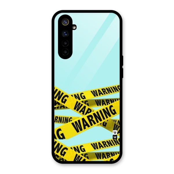 Warning Design Glass Back Case for Realme 6