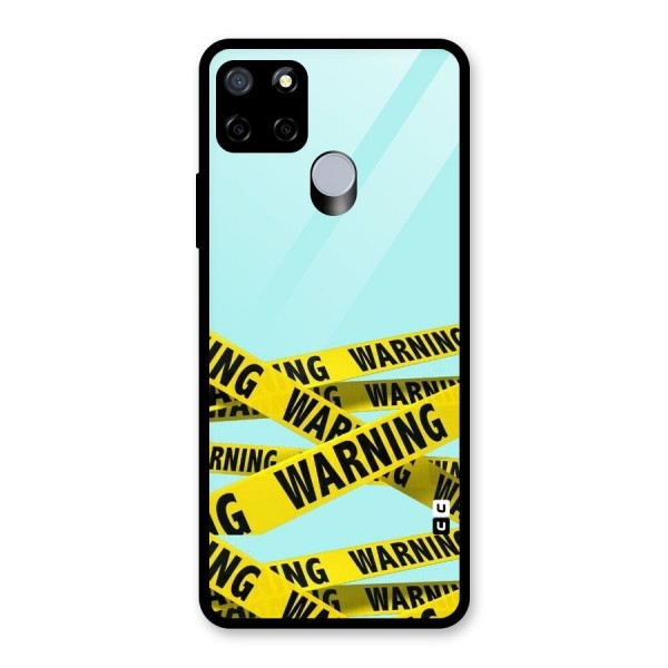 Warning Design Glass Back Case for Realme C15