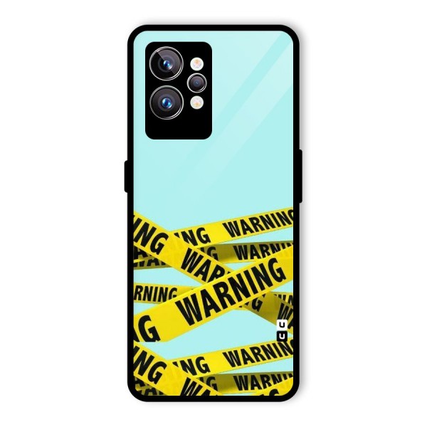 Warning Design Glass Back Case for Realme GT2 Pro