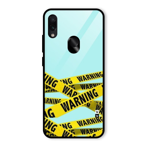 Warning Design Glass Back Case for Redmi Note 7