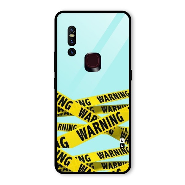 Warning Design Glass Back Case for Vivo V15