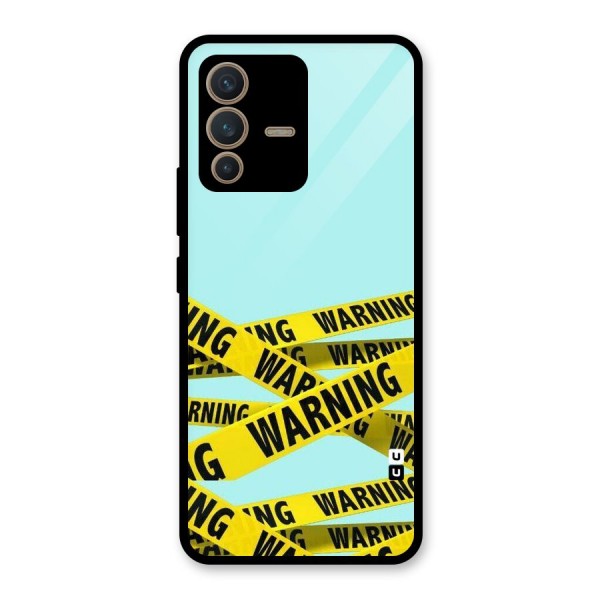 Warning Design Glass Back Case for Vivo V23 5G