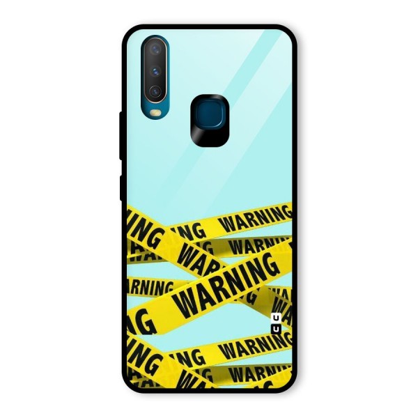 Warning Design Glass Back Case for Vivo Y12