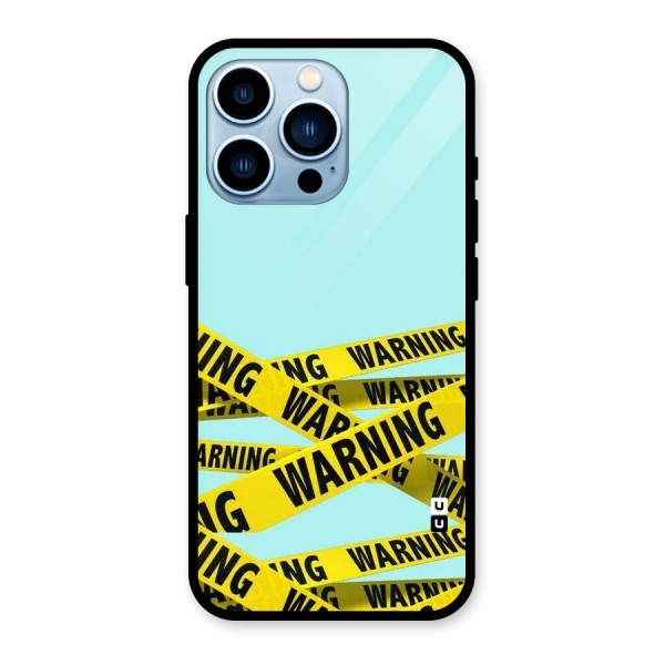 Warning Design Glass Back Case for iPhone 13 Pro