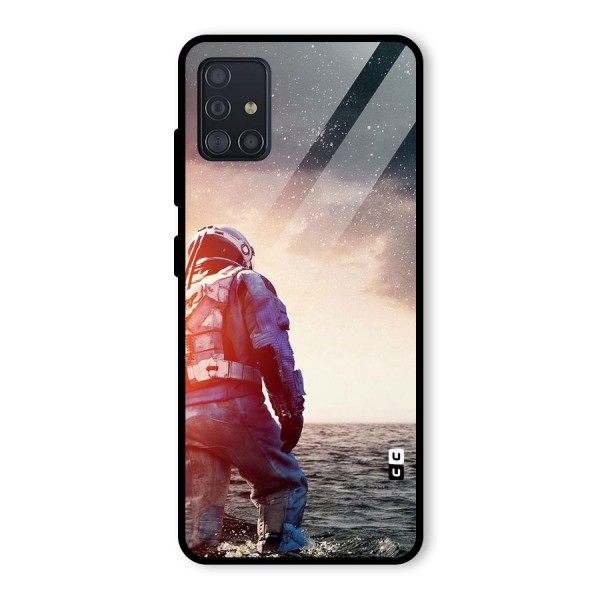 Water Astronaut Glass Back Case for Galaxy A51