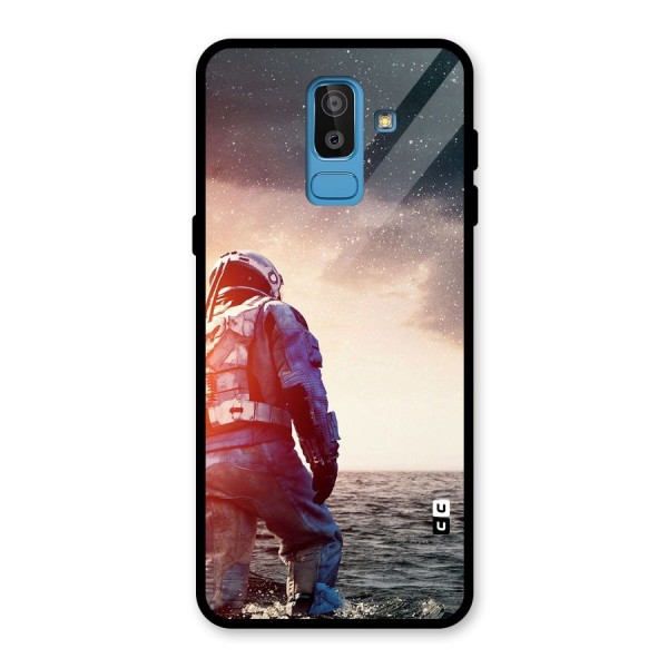 Water Astronaut Glass Back Case for Galaxy J8