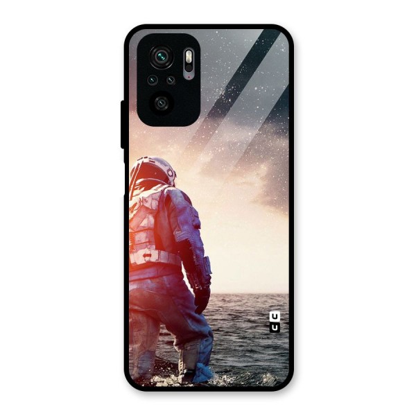 Water Astronaut Glass Back Case for Redmi Note 10