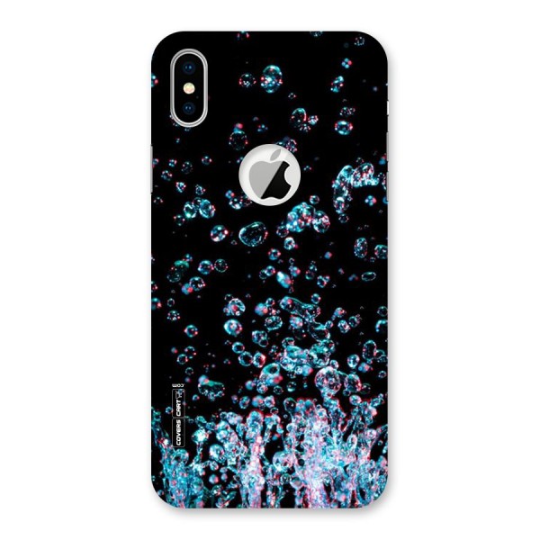 Water Droplets Back Case for iPhone XS Logo Cut