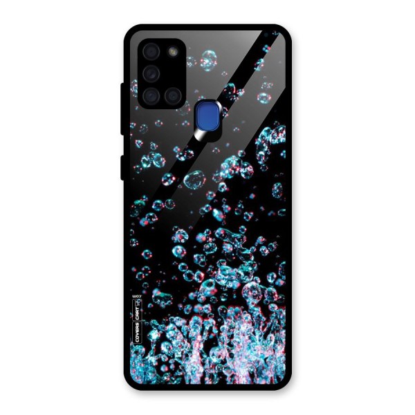 Water Droplets Glass Back Case for Galaxy A21s