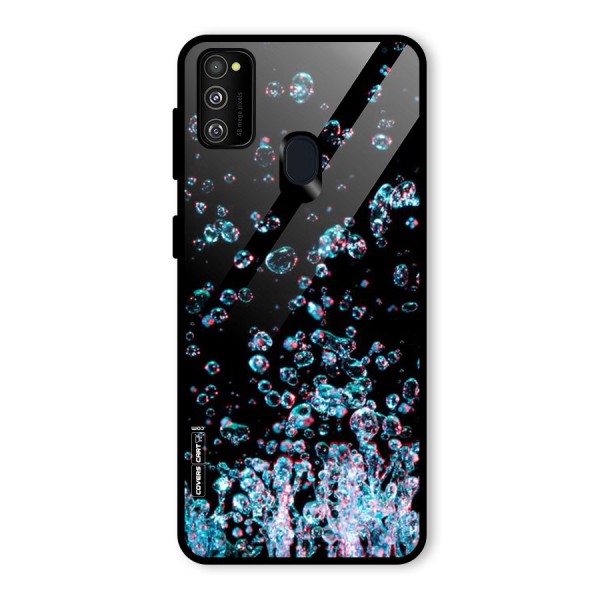 Water Droplets Glass Back Case for Galaxy M21