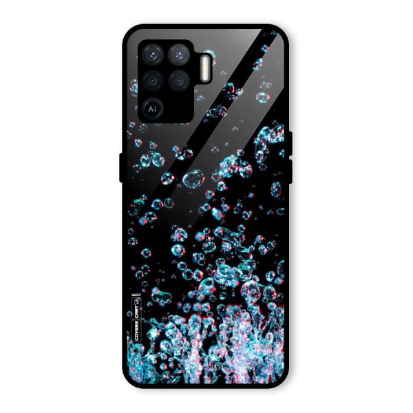 Water Droplets Glass Back Case for Oppo F19 Pro