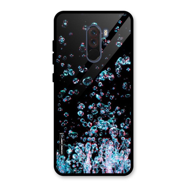 Water Droplets Glass Back Case for Poco F1