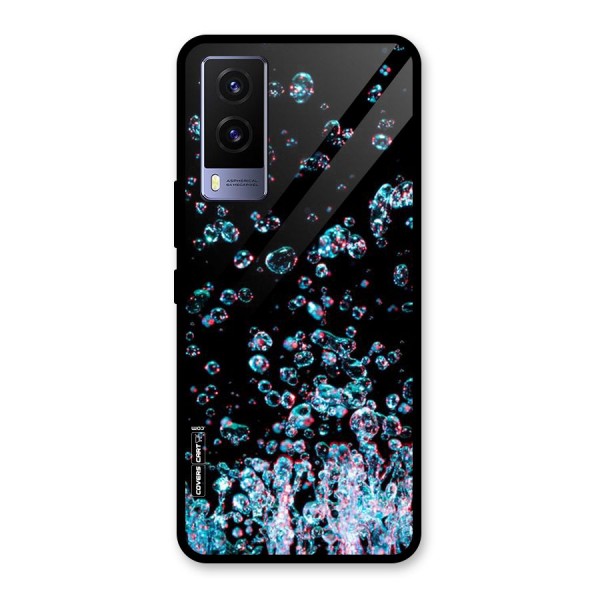 Water Droplets Glass Back Case for Vivo V21e 5G